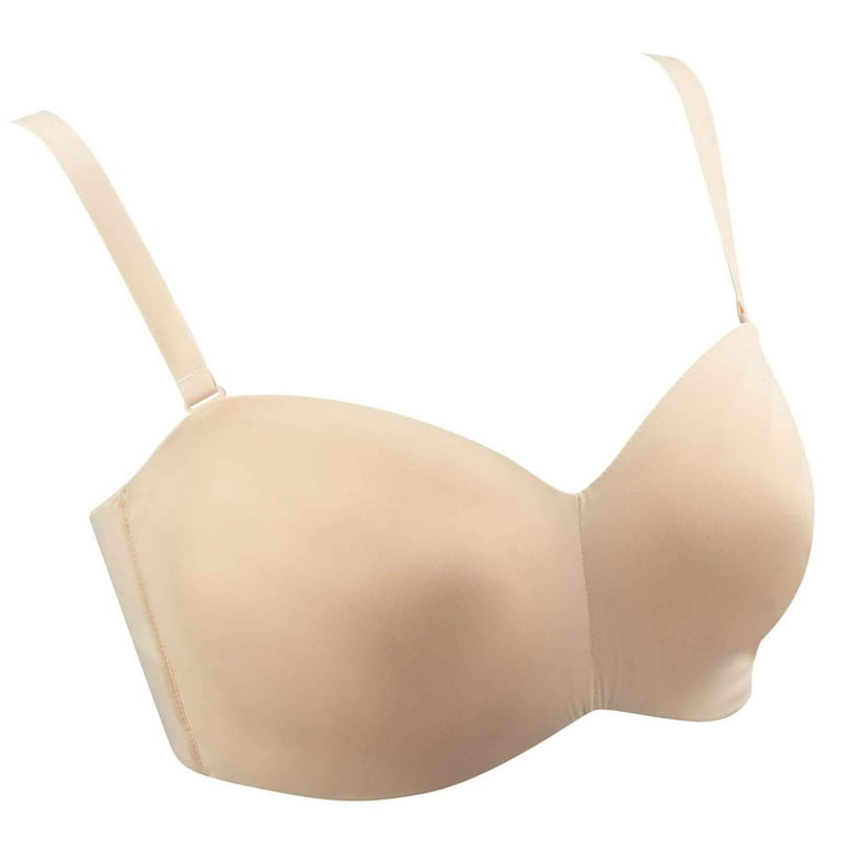JSGEK Regular Fit Plus Size Bra Breathable Plunge Sexy Soft Underwire  Comfort Lightly Lined Bra for Women Beige 90F Bra for Ladies