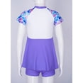 thumbnail image 5 of iiniim Kids Girls 2 Pcs Short Sleeve Rashguard Shirts with Swim Skirts Swimsuit Bathing Suit Beachwear Size 4-14 Blue Fish Scales 12, 5 of 7
