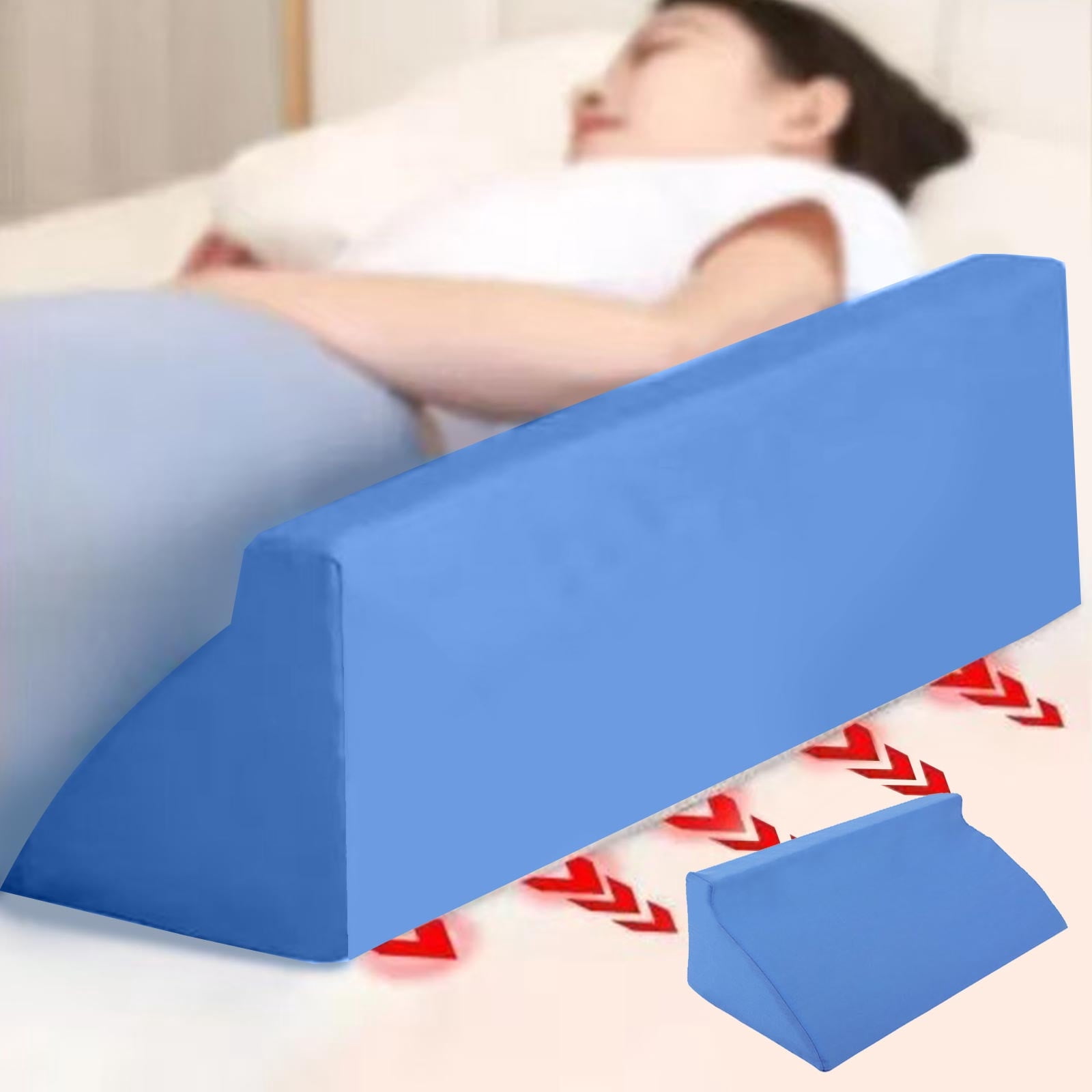 Wedge Pillow for Side Sleeping,20X10X6" Bed-Rest Support Pillow For Elderly Patient,Incline Foam Body Positioners Wedge Back Support Pillows After Surgery, Knees Elevated,Assistant Turning Pillow
