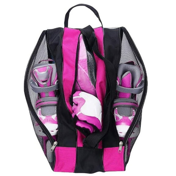 KEINXS Kids Roller Skate Bag Children Ice Skate Bag Triangle Inline Skate Bag Oxford Cloth Skate Shoes Carry Case Waterproof Skate Tote with Adjustable Shoulder Strap