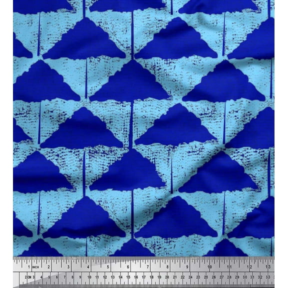 Soimoi Cotton Duck Fabric Triangle Geometric Fabric Prints by Yard 42 Inch Wide