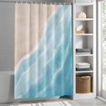 thumbnail image 5 of Summer Blue Beach Wave Shower Curtain, Coastal Nautical Watercolor Gradient Ocean Waterproof Shower Curtain Set with 12 Hooks Lightweight Bath Curtains Fabric Bathroom Decor 72x72 Inches, 5 of 9