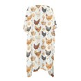 thumbnail image 2 of HELLHERO Polyester Long Kimono Swimsuit Cover Up for Vacation Lightweight Quick Dry Chicken Eggs, 2 of 6
