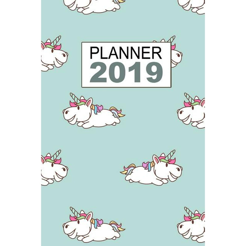 planner 2019 unicorn pattern 12 month weekly planner