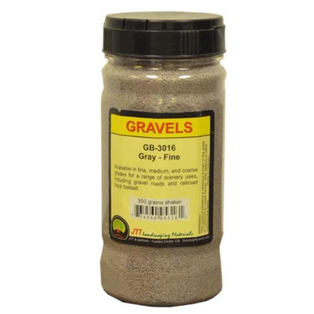 JTT Scenery Products Ballast and Gravel, Gray, Fine, 350 grams