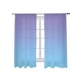 thumbnail image 2 of Sheer Curtains 72 Inches Long, Ombre Blue Purple Light Filtering Window Curtains for Living Room/Bedroom, Colorful Painting Rod Pocket Voile Sheer Curtain Drapes, 52"W x 72"L, 2 Panels, 2 of 8