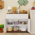 thumbnail image 3 of Costway Buffet Bahut avec Rangement, Tiroir et Portes à Pousser pour Cuisine Blanc, 3 of 9