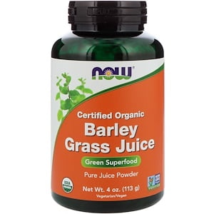 Now Foods, Certified Organic Barley Grass Juice, 4 oz (113 g) (Pack of