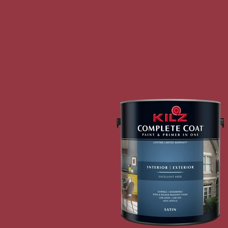 KILZ COMPLETE COAT Interior/Exterior Paint & Primer in One, #LA110-01 Radiant (Best Primer For Red Paint)