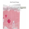 thumbnail image 5 of Pink Valentines Linen Curtain Valance for Bedroom/Bathroom/Kitchen/Office/Living/Dining Room Window,Pink Red Love Heart Floral Envelope Rod Pocket Topper Decorative Cafe Drapes Panel 54"x18", 5 of 6