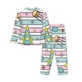 thumbnail image 2 of Disketp Pajamas Set Long Sleeve Sleepwear Womens Button Down Nightwear Pj Sets-Space Doodle, 2 of 9