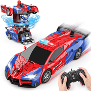 MYSPRI 2 in 1 Spider RC Cars Transform Robot Toys, One Key Deform 2.4G Remote Control Stunt Cars with 360°Rotation, Birthday Gifts for 6 8 9 10 12 Year Old Boys Kids