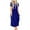 Blue, variant on CALAFEBILA Women Midi Dress Sports Solid Crew Neck Short Sleeve Pocket Minimizing Waistline Boho Women Maxi Dress
