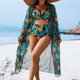 thumbnail image 5 of Traje de Baño de Bikini de Mujer Tiras Impresas V Cuello Sexy Dividido Tres Piezas, Traje de Baño de Poliéster para la Piscina, la Playa Y las Vacaciones de Verano, 5 of 8