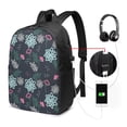 thumbnail image 3 of YFYANG 17" Laptop Backpack, Flower Graffiti Art Fashion Travel Work Backpack with USB and Headphone Cable Interface for Men and Women, 3 of 8