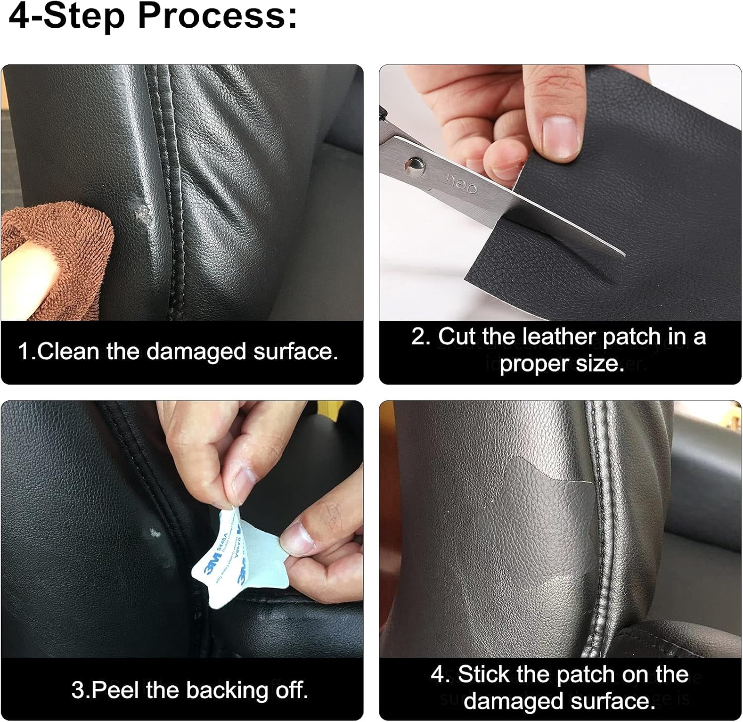 Large Leather Repair Patch 17x60 Inch, Furniture Leather Seat Repair Sticker, Leather Repair Tape, Self Adhesive Waterproof Patch Kit for Car Seat,Couch,Boat Seat,Chair (Beige White)
