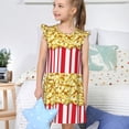thumbnail image 4 of Lafuoo Popcorn Pattern Girls' Small Flying Sleeve Nightdress, Suitable for Girls' Round Neck Pajamas and Robes-XX-Large, 4 of 9