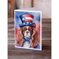 thumbnail image 2 of Cavalier Spaniel Patriotic American Greeting Cards Pack of 8 7 in x 5 in, 2 of 3