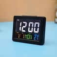 thumbnail image 2 of HLONK Digital Alarm Clock  LCD Large Screen Desktop Clock Time Date Temperature Display Decorative Wake-up Light Clock for Bedroom Office, 2 of 6