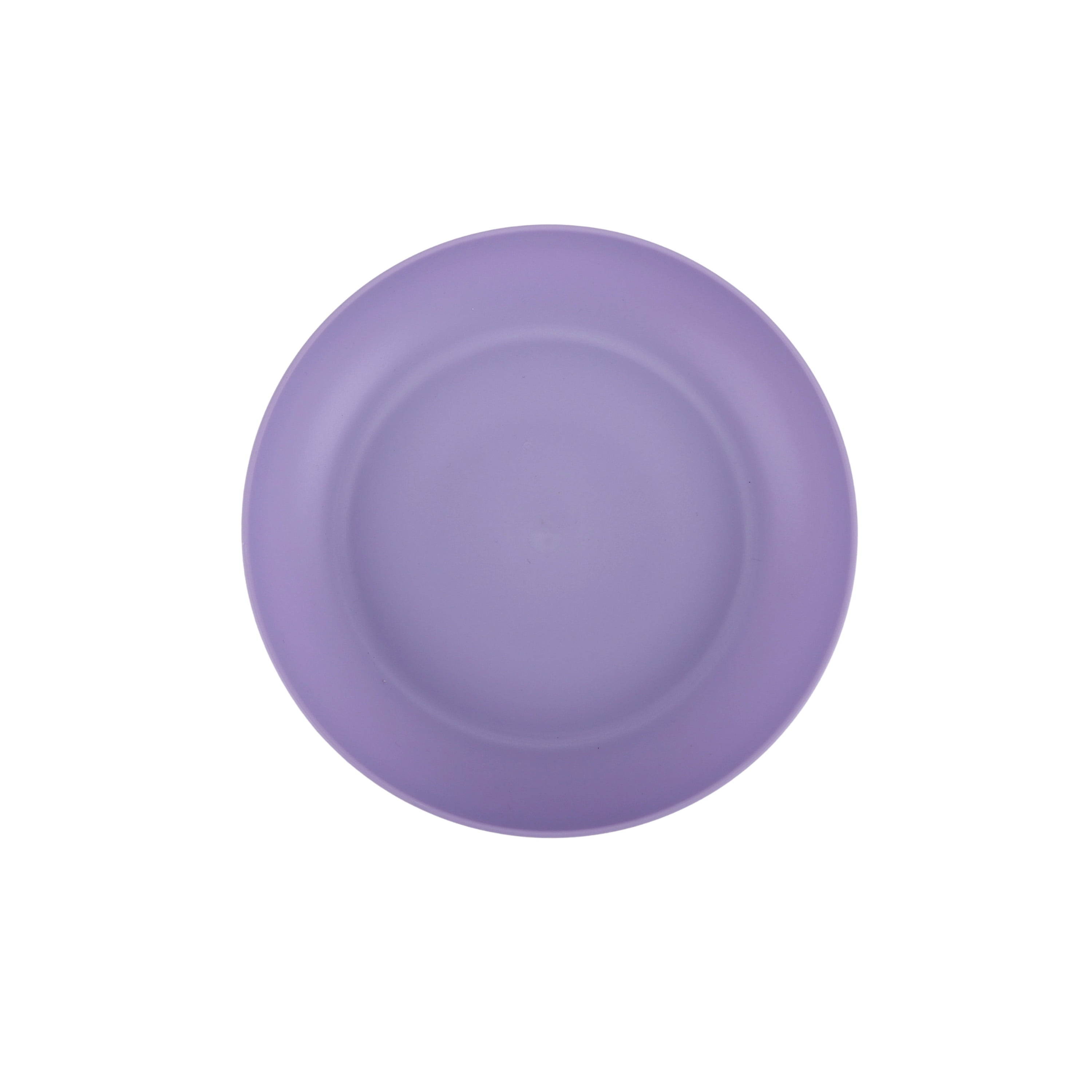 (6 pack) Your Zone Purple Plastic Round Plate