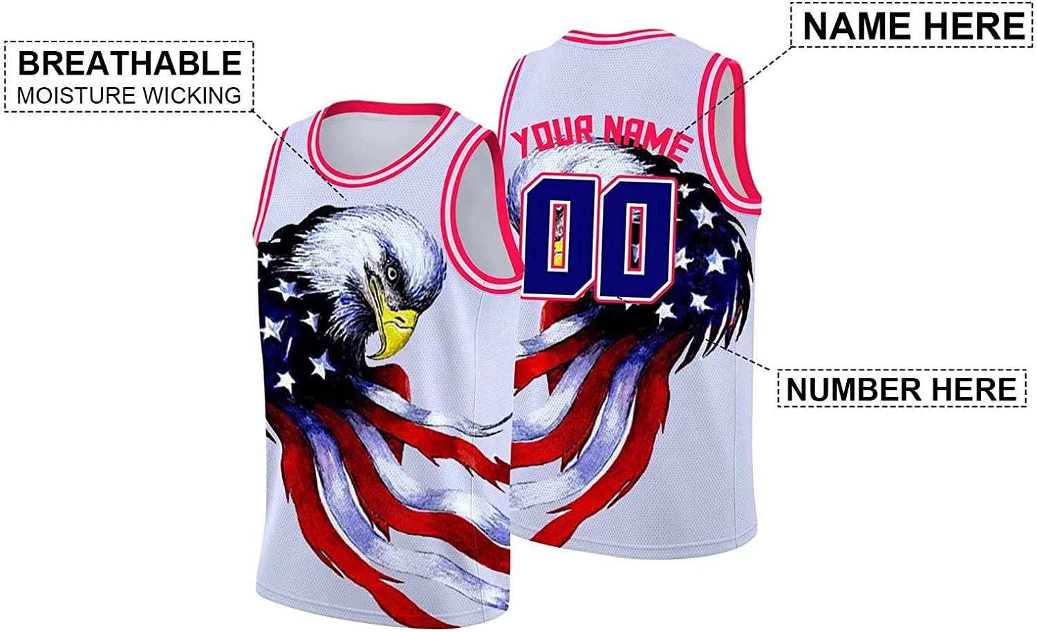 Custom Basketball Jersey American Flag Jersey Independence Day