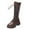 Brown, variant on HAOTAGS Womens Long Boots, 2025 Fall Casual Thick Heel Lace Up Boots White 7