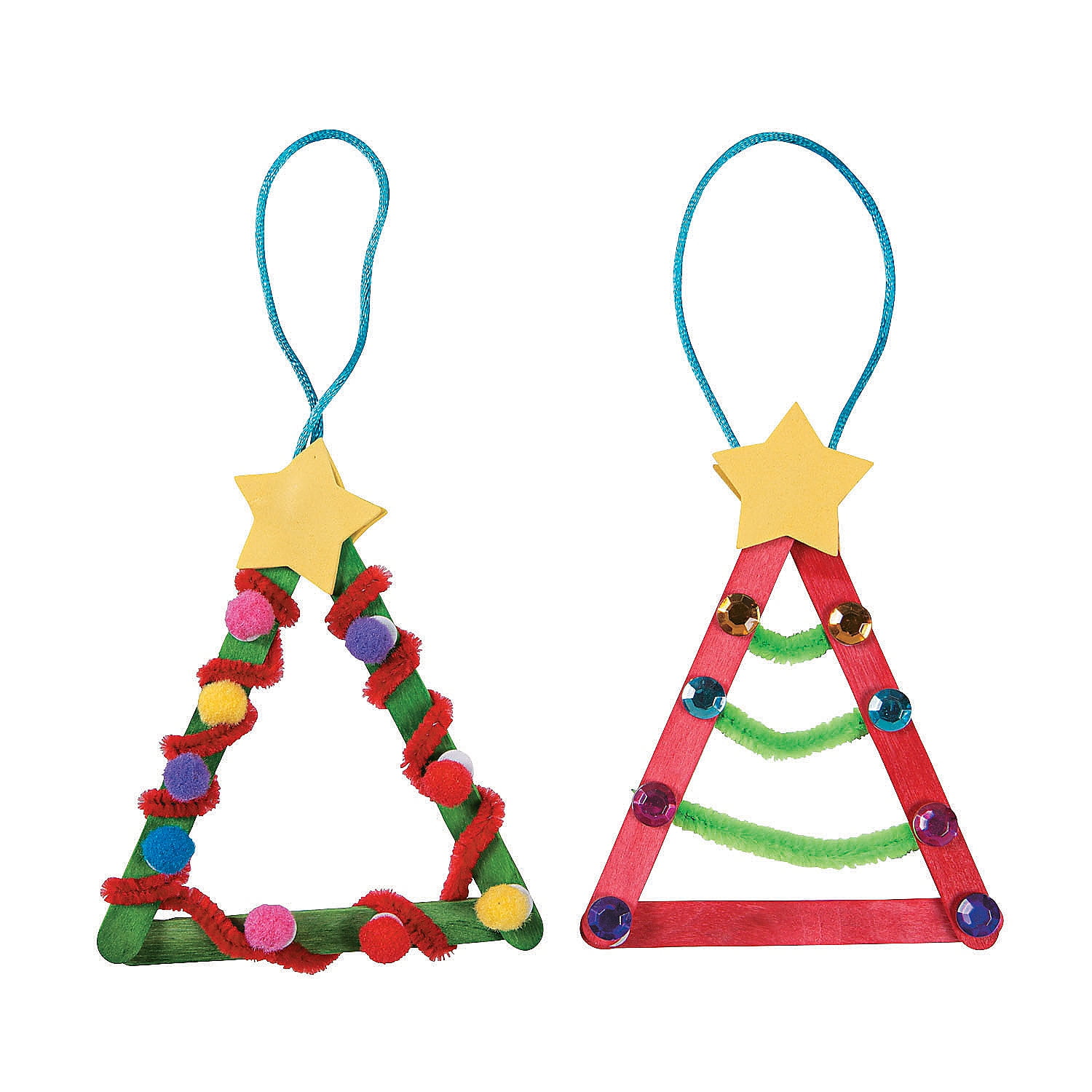 Craft Stick Christmas Tree Ornaments  Craft Kits  12 Pieces  Walmart