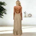 thumbnail image 4 of Xdegoge Halter Neck Dress for Women Loose Fit Sleeveless Flowy Maxi Dresses Ruffle Hem Casual Dresses Solid Color Summer Beach Vacation, 4 of 7