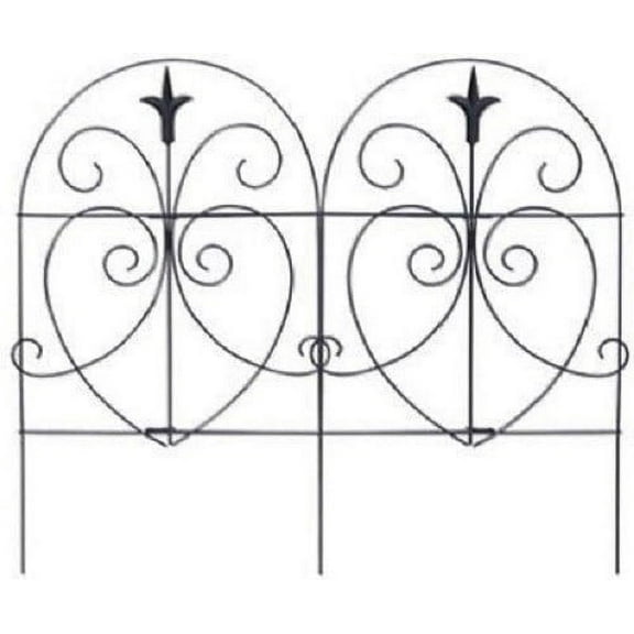 Panacea Products 89379 18" x 8' Black Romantic Garden Folding Fence Fencing - Quantity of 8