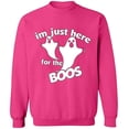 thumbnail image 2 of OXI Crewneck Sweatshirt - I'm Just Here For The Boos, Basic Casual Sweatshirts for Men's and Women Fleece Sweatshirt Long Sleeve - Heliconia Medium, 2 of 2