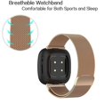 thumbnail image 2 of FIEWESEY Compatible with Fitbit Versa 3/Versa Sense Bands,Magnetic Stainless Steel Milanese Loop Watch band Metal Replacement Strap Bracelet Wrist Band for Men/Women(Rose Gold), 2 of 6