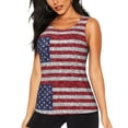 thumbnail image 1 of Balery America Flag Glitter Camiseta sin mangas estampada ligera para mujer, tops de entrenamiento sin mangas, camisetas de yoga transpirables de secado rápido.-X-Large, 1 of 7