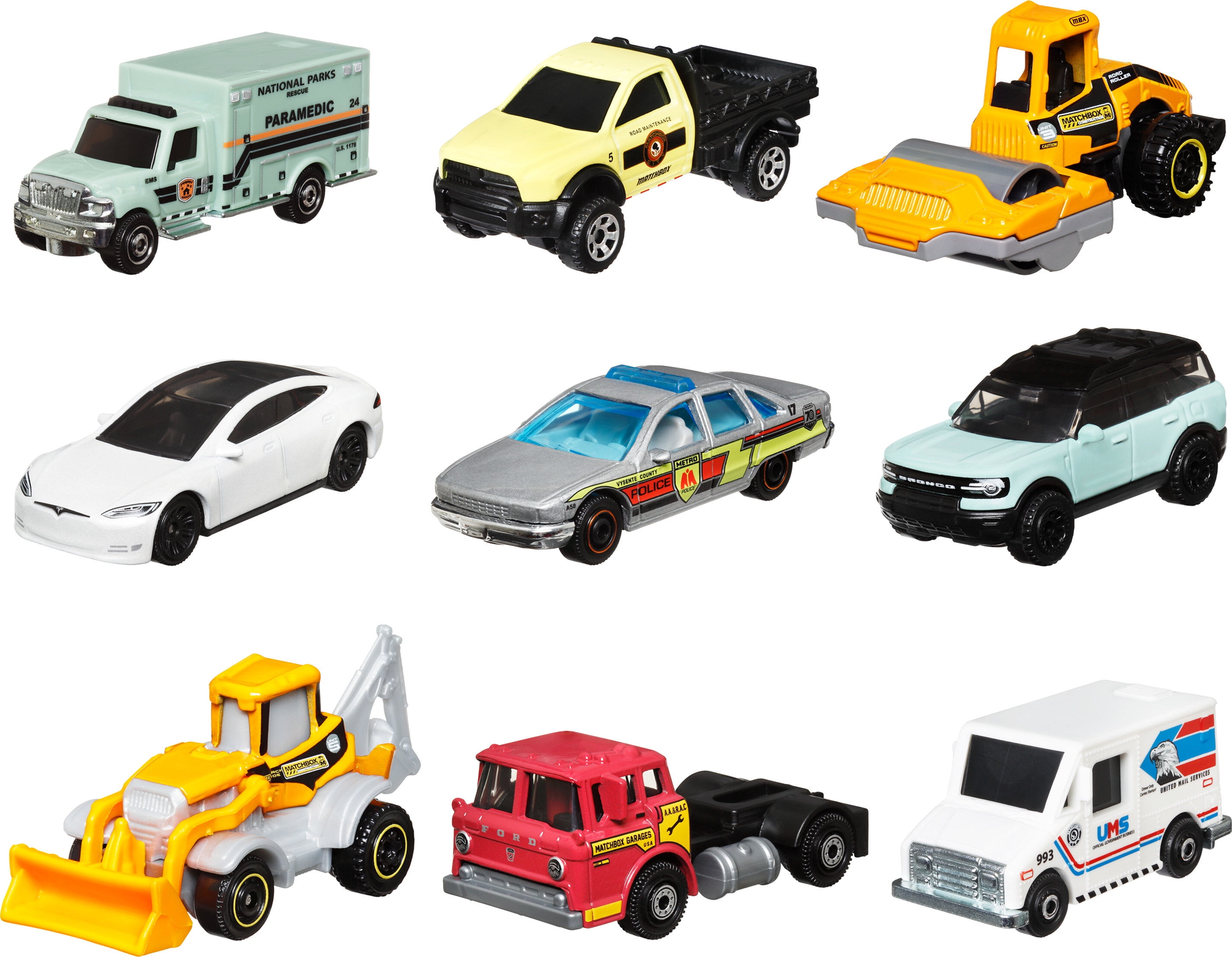 Matchbox Gift Set of 9 Themed Cars or Trucks in 1:64 Scale (Styles May Vary)