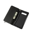 thumbnail image 4 of Zipper Wallet Case for Samsung Galaxy S10 Phone, Allytech Bling Glitter Leather Case with 9 Credit Card Holder Flip Magnetic Closure Stand Cover with Cash Pocket and Hand Strap, Black, 4 of 7