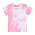 thumbnail image 6 of Hienoo Infant Girls Shorts Sets Tie Dyed Short Sleeve Crewneck T Shirt Shorts 2-Piece Set, 6 of 7