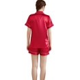 thumbnail image 3 of Women Silk Satin Pajama Set Short Sleeve Shorts Bridal Bridesmaid PJs Sleepwear, 3 of 3