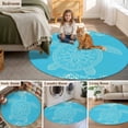 thumbnail image 6 of Turtle Sea Blue Round Living Room Rugs 7 ft, Lines WaterColor Turtle Mottled Pattern Washable Area Rug with Non-Slip Sturdy Edge Binding Round Carpet for Kitchen Office Bedroom, 6 of 9