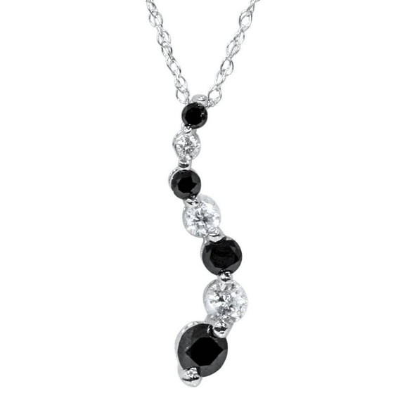 Pompeii White Gold 1/2ct Black & White Diamond Journey Pendant (G/H,SI)