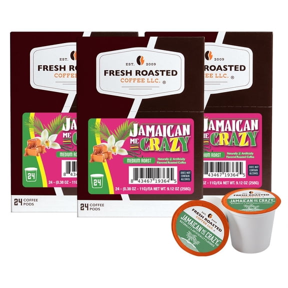 Fresh Roasted Coffee's Flavored Coffee Collection, Jamaican Me Crazy, 72 K-compatible Pods