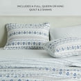 thumbnail image 5 of Floral Stripe Printed Reversible Quilted Coverlet Set with Shams, 2-Piece, Twin / Twin XL Size, 5 of 6