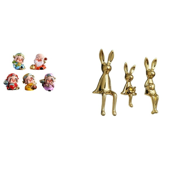 Figura de escritorio de dibujos animados Dios de Figura Escultura Estatua sentada Adorno Miniatura Resina Cerámica Escultura decor