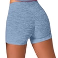 thumbnail image 2 of Yoga Shorts for Women Gym Shorts Ruched Brushed Fabric High Waist Lifting Stretchy Slim Fit for Workout Wear Blue M, 2 of 5