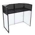 thumbnail image 5 of Portable DJ Booth Table with Foldable Frame, DJ Event Facade Scrim, Black and White Panels, Adjustable Feet, Convenient Cable Hole for Neat Stage Setup, 5 of 7