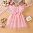 thumbnail image 2 of Hihipz Toddler Girls Dresses Solid Fly Sleeve Tutu Dress With Bow Kids Girls Stylish Everyday Wear Photoshoots Outdoor Dresses,3 -4 Years, 2 of 7