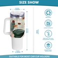 thumbnail image 3 of Flowers and Butterflies 40 oz Tumbler with Handle Insulated&nbsp;Travel Mug&nbsp;Lid Straw Leak Proof Steel Vacuum Water Bottles Glasses Fits in Car Cup Holder, 3 of 7