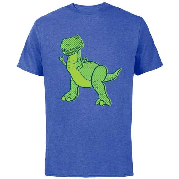 Disney Pixar Toy Story 4 Rex Halftone T-Shirt - Short Sleeve Cotton T-Shirt for Adults - Customized-Royal Heather