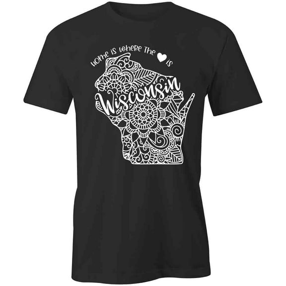 Home Is Where The Heart Is - Wisconsin T-Shirt | White Tee Gift