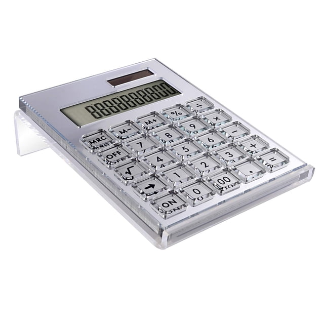 Calculadora EXPUTRAN de acrílico, 12 dígitos, solar y con batería