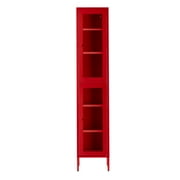 Avish 71-inch Red Two Clear Door Metal Cabinet