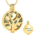 thumbnail image 3 of Tree of Life Cremation Urn Necklace for Ashes - Hollow Keepsake Pendant Necklace Ashes Holder with Crystal Memorial Cremation Jewelry, 3 of 7